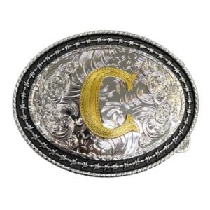 Photoroom_20260322_225523 BB-24 Silver/Gold Initial "C" Belt Buckle