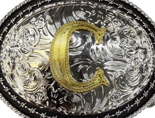BB-24 Silver/Gold Initial "C" Belt Buckle
