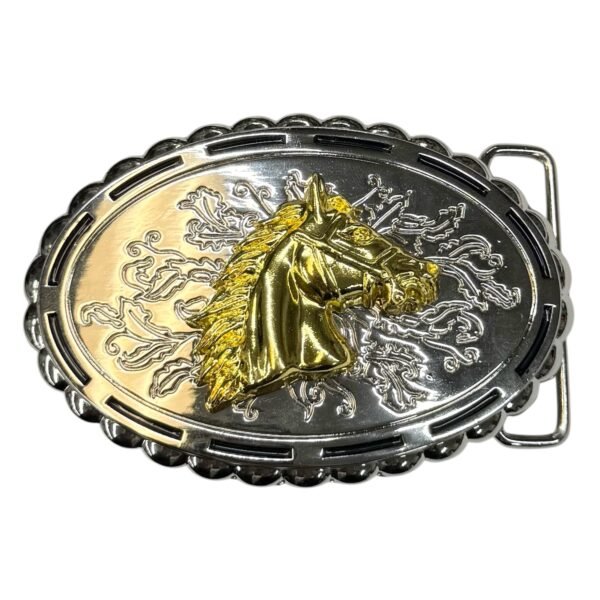 BB-25 Gold Horse Belt Buckle
