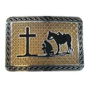 BB-4 Gold/Black Petatillo Prayer Belt Buckle