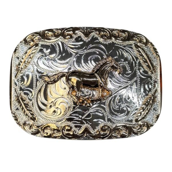 BB-43 Silver/Bronze Horse Belt Buckle