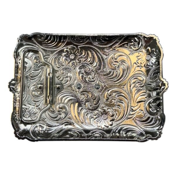 BB-46 Silver/Bronze Texas Longhorn Diamond Belt Buckle