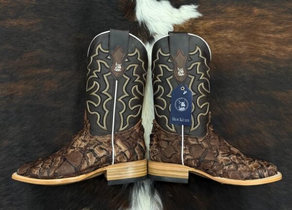 RLPEBM LUKE EXOTIC PIRARUCU PATCHWORK MATTE BROWN