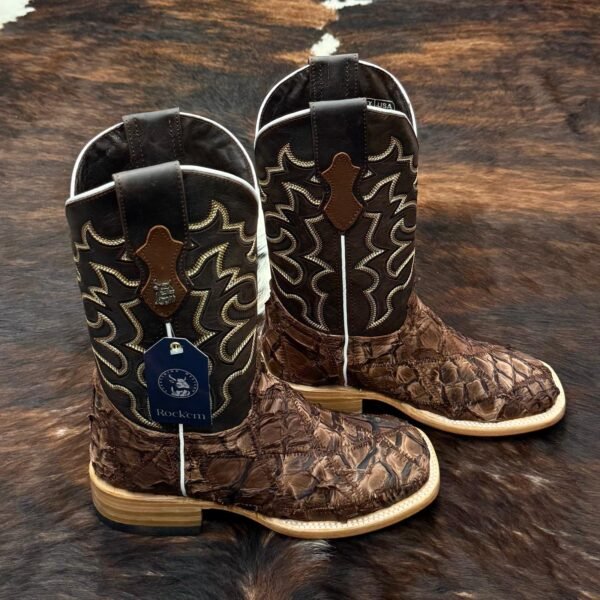 RLPEBM LUKE EXOTIC PIRARUCU PATCHWORK MATTE BROWN