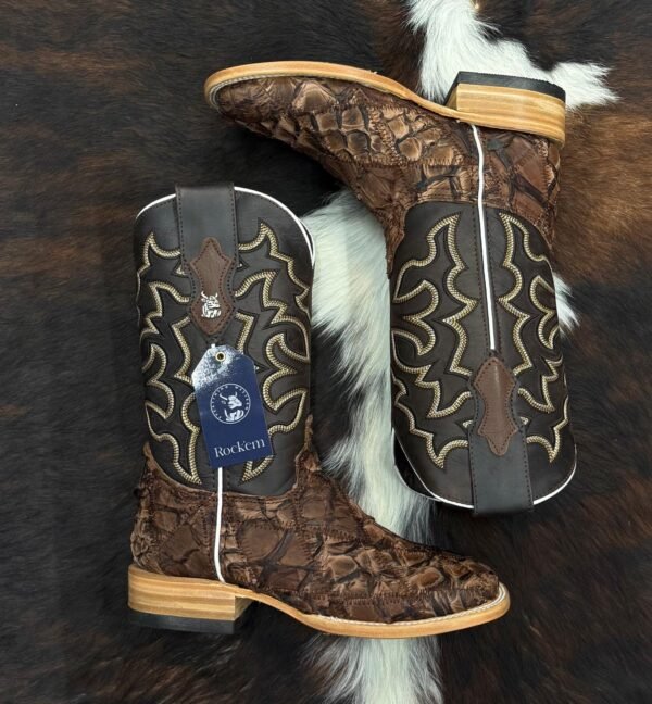 RLPEBM LUKE EXOTIC PIRARUCU PATCHWORK MATTE BROWN