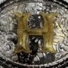BB-6 Silver/Gold Initial "H" Belt Buckle