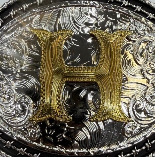 BB-6 Silver/Gold Initial "H" Belt Buckle