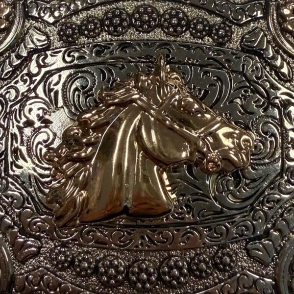 BB-69 Metal/Bronze Horse Ruby Belt Buckle