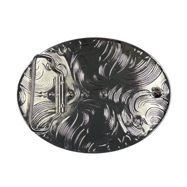 BB-5 Silver/Bronze Black Horse Belt Buckle