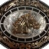 BB-5 Silver/Bronze Black Horse Belt Buckle