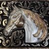 BB-7 Metal/Bronze Horse Belt Buckle