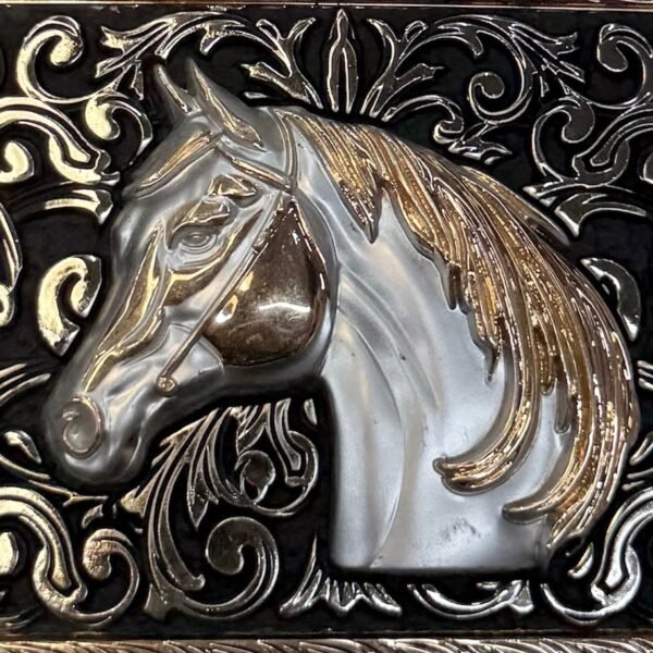 BB-7 Metal/Bronze Horse Belt Buckle
