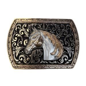 Photoroom_20260321_140212 BB-7 Metal/Bronze Horse Belt Buckle