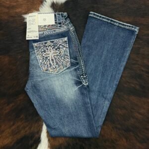 W252-PB30 Western Blue Bootcut Jean