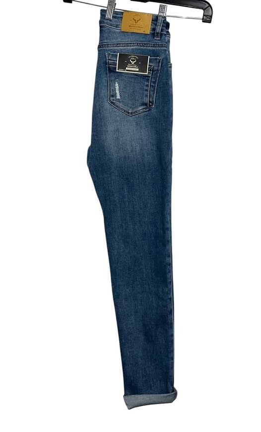 W2339-MO WOMEN WESTERN BLUE MOM FIT JEAN