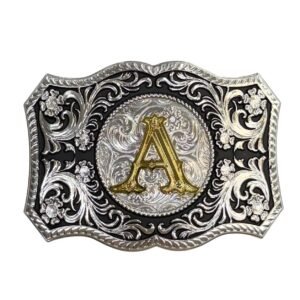 IMG-20260804-WA0001 BB-1 Silver/Gold Initial "A" Belt Buckle