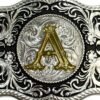 BB-1 Silver/Gold Initial "A" Belt Buckle