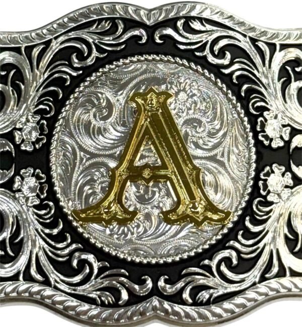BB-1 Silver/Gold Initial "A" Belt Buckle