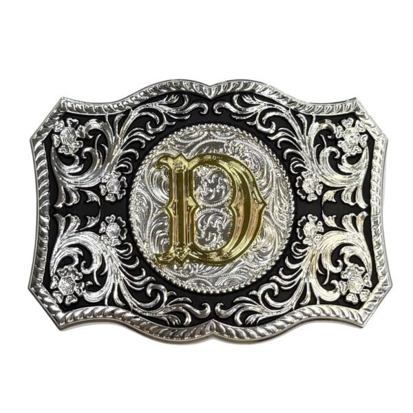 BB-10 Silver/Gold Initial "D" Belt Buckle