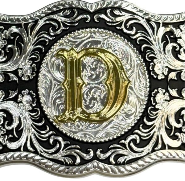 BB-10 Silver/Gold Initial "D" Belt Buckle
