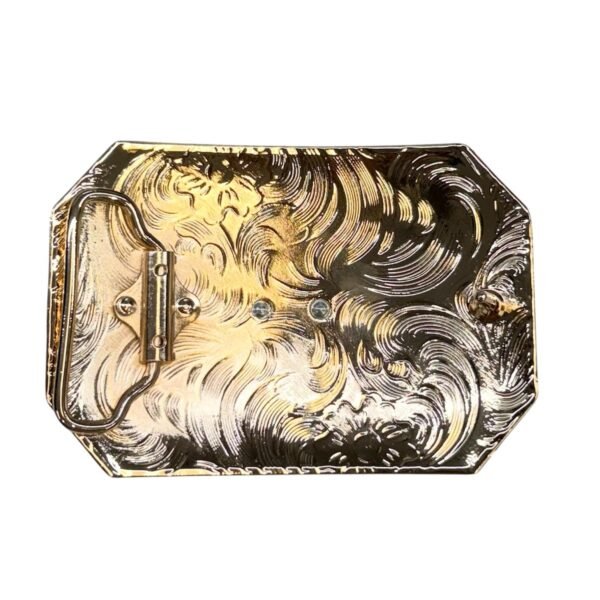 BB-3 Bronze/Silver Horse Rose Border Belt Buckle