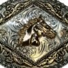 BB-33 Silver/Bronze Horse Belt Buckle