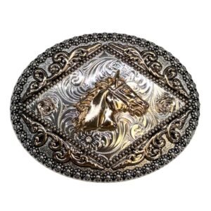 IMG-20260804-WA0014 BB-33 Silver/Bronze Horse Belt Buckle