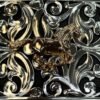 BB-39 Silver/Black Bronze Horse Flower Corner Belt Buckle