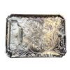 BB-39 Silver/Black Bronze Horse Flower Corner Belt Buckle