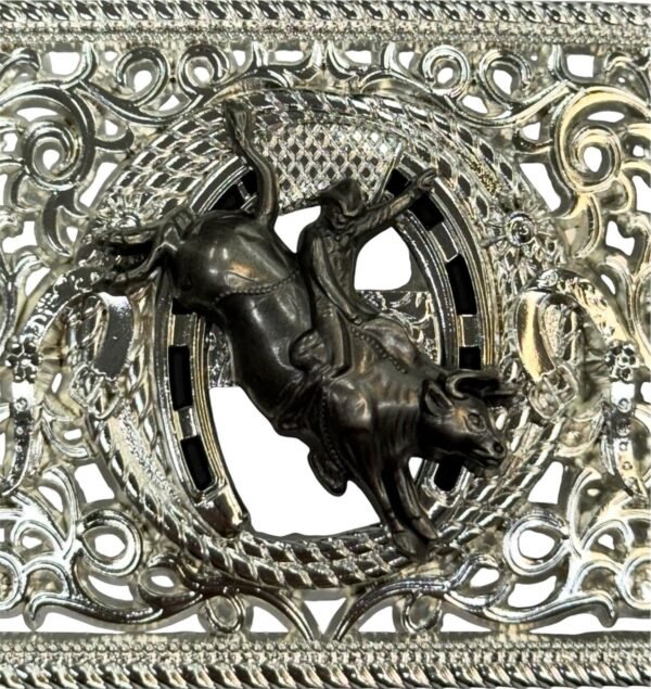 BB-41 Silver/Metal Bullrider Horseshoe Belt Buckle