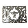 BB-43 Silver Longhorn Belt Buckle