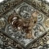 BB-46 Silver/Bronze Rooster Belt Buckle