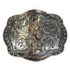 BB-48 Silver/Bronze San Judas Tadeo Feather Belt Buckle