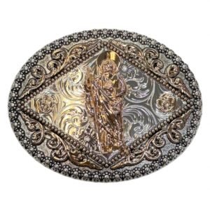 IMG-20260804-WA0041 BB-50 Silver/Bronze San Judas Tadeo Belt Buckle