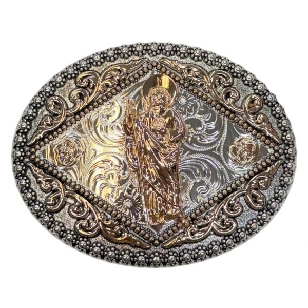 BB-50 Silver/Bronze San Judas Tadeo Belt Buckle