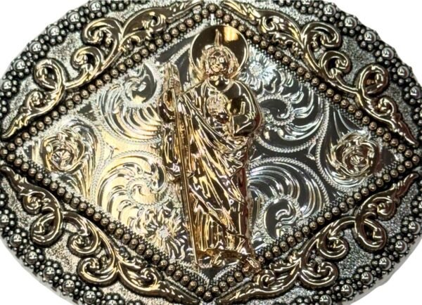 BB-50 Silver/Bronze San Judas Tadeo Belt Buckle