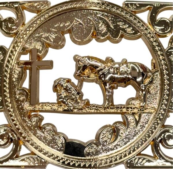 BB-55 Bronze Prayer Belt Buckle