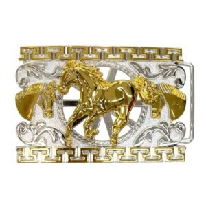 IMG-20260804-WA0049 BB-66 Silver/Gold Horse Belt Buckle