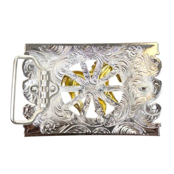 BB-66 Silver/Gold Horse Belt Buckle