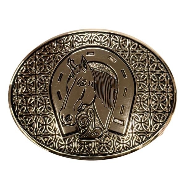 BB-70 Bronze Horseshoe/Horse Belt Buckle