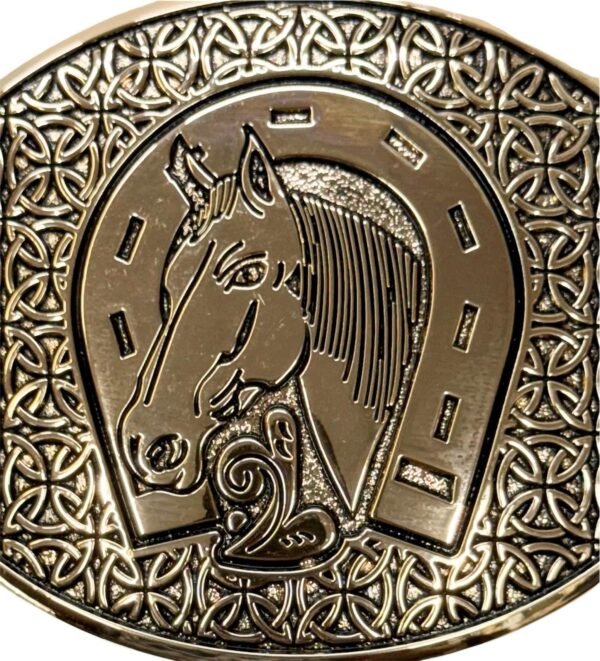 BB-70 Bronze Horseshoe/Horse Belt Buckle