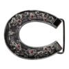 BB-82 Metal Longhorn/Horseshoe Ruby Belt Buckle