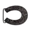 BB-82 Metal Longhorn/Horseshoe Ruby Belt Buckle