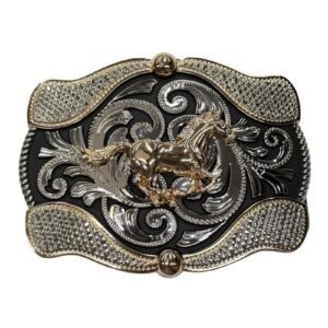 IMG-20260804-WA0058 BB-87 Silver/Bronze Horse Belt Buckle