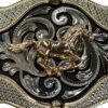 BB-87 Silver/Bronze Horse Belt Buckle