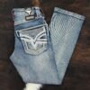 LAM12101 LAMASINI MED BLUE  BOOTCUT JEAN HEIGHT 32"
