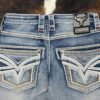 LAM12101 LAMASINI MED BLUE  BOOTCUT JEAN HEIGHT 32"