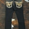 LAM12101 LAMASINI BLACK BOOTCUT JEAN HEIGHT 32"
