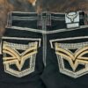 LAM12101 LAMASINI BLACK BOOTCUT JEAN HEIGHT 32"