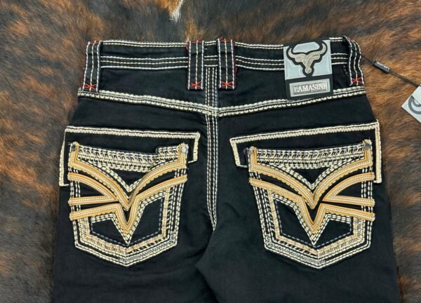 LAM12101 LAMASINI BLACK BOOTCUT JEAN HEIGHT 32"